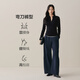 PEACEBIRD Shopping Mall Same Style 2025 Winter New Warm Velvet Scimitar Casual Pants Women A1GBF4327 Navy Blue S 155
