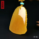 Amber School, one thing, one picture, one certificate, natural amber beeswax pendant for men and women, Guanyin Bodhisattva statue pendant without baking color, light and sound pendant, 9.96g, 46*35*11mm