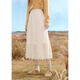 Baitu (Betu) Femenino 2025 Autumn New Skirt Wave Sporty Sporty Lace Falda de alta gama para mujeres 2509T79 Apricot s