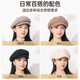 Hengyuanxiang beret women's autumn and winter new style wool retro versatile Japanese bud painter hat octagonal hat Chinese Valentine's Day birthday gift black one size 54-60cm