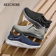 Skechers walking shoes for men, velvet and warm, 2025 autumn and winter new style, comfortable, casual, flash-on shoes 216918