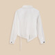 IEF/Aiyifu Exclusive for little people 2025 new autumn Korean style commuting style versatile shirt white M