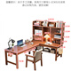 Huixun solid wood corner desk bookshelf integrated corner desk home bedroom study table junior high school student writing desk walnut color #desk + bookshelf 140cm*60cm*134cm auxiliary seat length 120cm