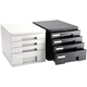 HE JIAGONG Desktop File Cabinet Classification Classification и коробка для хранения сортировки шкаф для хранения пластикового шкафа для хранения 9794 Black Lock-4 слой [с указательными наклейками]