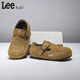 LEE KIDS Children's Shoes Autumn New Children's Wear-Resistant Casual Shoes for Boys and Adults One-Piece Birkenstock Shoes Soft-soled Leather Shoes for Girls Camel 26 Recommended Foot Length 160mm