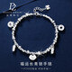 Duozun pt950 genuine platinum bracelet for women platinum good luck evergreen lock coiled bracelet new Chinese Valentine's Day gift for girlfriend 16.41g/length 16-19cm adjustable