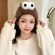 Jingyouyu headband for women to wash their face, apply makeup and apply facial mask, non-slip, non-marking, non-pressing bangs, daily hairband, Velcro, cute big eyes headband, pink, seamless and adjustable