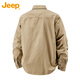 JEEP Jeep shirt men's long-sleeved spring and autumn casual workwear jacket men's advanced loose clothes men's military green XL