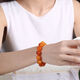 Kou Shiye New Natural Amber Russian Material Beeswax Chicken Oil Yellow Bracelet Beeswax Bracelet Authentic Hand-Held Comes with Certificate Old Wax 18mm (Magnificent Men's Style) Approximately 46 Grams