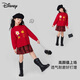 Disney Retro Tartan Girls Skirt 26th Autumn and Winter Christmas Style Umbrella Skirt New Year Red Versatile A-Line Skirt 130