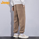 JEEP Jeep pants men's winter thickened European cotton velvet casual pants loose men's leggings sweatpants gray XL