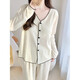 Victoria's Secret (Victoria's Secret) Little Flavor Apricot Pajamas Pajamas Pajamas Primavera y otoño 2025 Nuevo estilo de manga larga integrada Conjunto de casas YM9921-APRICOT (con almohadilla de cofre) l [sugerido 90-105Jin [Jin equivale a 0.5 kg]]]