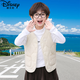Disney (Disney) children's vest baby boys and girls plus velvet thickened baby vest spring, autumn and winter wear inside and outside down cotton vest black plus velvet 100