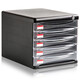 Deli file cabinet desktop storage cabinet transparent plastic drawer cabinet multi-layer finishing cabinet 9794-black (4 layers)