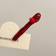 Anchor red apple hair clip for women's forehead side bangs clip for seamless broken hair duckbill one-word clip hair clip hair accessory burgundy apple bangs clip - front + back
