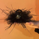 Hua Shike stars the same elegant feather clip, high-end shark clip for the back of the head, half-tied hair clip to show hair volume, gold glitter diamond feather clip