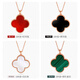 Xingu 18K gold four-leaf clover pendant color gold rose gold gold necklace au750 clavicle chain birthday gift for girlfriend red agate 18K rose gold (single pendant)