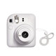 Fuji (FUJIFILM) instax mini12 one-time imaging, instant photography, good gift choice, mini12 jasmine white, set of four (official standard + crystal case + shoulder strap + 10 pieces of white-edged photo paper)