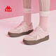 KAPPA women's shoes thick soles German training shoes for women 2025 autumn new pink versatile board shoes for women casual sneakers for women milk tea powder single layer 36 (225mm)