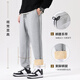 Miniso Heavyweight Sweatpants Men's Plush Pants Large Size Loose Sports Pants Large Thick Lamb's Velvet Leg Pants Z Dark Gray XL