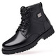 Jiaojing Ejército Hook Botas de algodón Invierno para hombres 3513 Cruiser Shoes de algodón Botas Lana de lana Alta Top Combate zapatos de pieles 3519-1 Estilo de lana negra 42