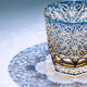 Sailoto Aurora sense hand-carved crystal glass blue daisy Kiriko whiskey cup Japanese style large blue daisy box simple environmental protection