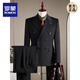 ROMON double-breasted wool suit men's suit business formal high-quality slim large size groom's wedding suit three-piece brown brown single-piece suit M (95-110Jin Jin equals 0.5 kg)