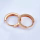 Yue Bu Lao Phoenix Gold Store Gold Earrings Plain Hoop Imitation Rose Gold Colored Gold Earrings for Women Simple Korean Gold Ring Earrings Pair of 18k Rose Gold Earrings