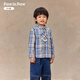 PawinPaw cartoon bear children's clothing 25th autumn new baby boy long-sleeved plaid shirt comfortable jacket Yellow/30 110