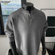 Homlean old money Henry collar knitted sweater men's advanced lazy style casual all-match top autumn HC19 dark gray 4XL