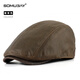 SOMUBAY (SOMUBAY) new autumn and winter dad hat men's lightweight breathable beret middle-aged and elderly grandfather retro fashion warm forward hat brown one size (55-59CM)