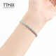 TTMIX Shiny Carved Imitation Diamond Bracelet pt950 Platinum Bracelet Women's Square Rice Platinum Bracelet Birthday Gift 7.89g 16+2cm Width 4.0mm