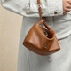 
Banpo decoration (bampo) small lucky bag bag, first layer cowhide hand bag 2025 new high-end light luxury women's mobile phone bag, loquat brown 727