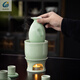 Olevo Longquan celadon ceramic wine set wine warmer candle candle wine dispenser white wine cup rice wine sake scalding wine 2025 Longquan celadon wine warmer + wine basin