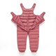 Warm winter duck duck children's one-piece girls' down overalls cotton pants winter autumn and winter baby open outer wear warm thickened pants black zipper open shoulder straps adjustable 100 recommended around 3 years old