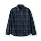 Рабочая одежда Madden, американская ретро сине-зеленая клетчатая рубашка с длинными рукавами, тонкая рубашка с текстурой из чистого хлопка, мужская осенняя сине-зеленая клетчатая рубашка M
