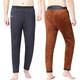 Camel hair cotton pants for middle-aged and elderly men in winter, plus velvet and thickened warm pants for dad and grandpa, elastic high-waisted bottoming cotton pants, dark blue 5XL
