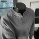 Homlean old money Henry collar knitted sweater men's advanced lazy style casual all-match top autumn HC19 dark gray 4XL