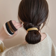 INS Korean style simple bold high elastic hair tie basic solid color headband women's hair rope rubber band hair tie hair accessories coffee color towel ring flower pattern random-10 pieces