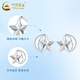 China Gold (CHINA GOLD) PT950 Platinum Star and Moon Phase Earrings for Women New Platinum High-Quality Earrings Valentine's Day Gift for Girlfriend Platinum Star and Moon Phase Earrings About 1.1g Heart-beating Gift Box