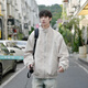 Cotton Jacket Men's Autumn and Winter Trendy Hong Kong Style Design Top Jacket Men's Versatile Flying Baseball Uniform Apricot L