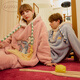 Gukoo Couple Pajamas Winter Ratatouille Co-branded New Coral Velvet Warm Women's Homewear Set Men's Pajamas D Paradise Pink Women's Nightgown M