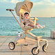 Maruya second generation oneye baby walking artifact T6 can sit and lie down with high view baby walking stroller for children Maruya T2 Traveler Jungle Green