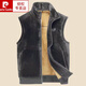 Pierre Cardin gold velvet winter vest plus velvet thickened warm lamb velvet waistcoat stand-up collar vest top jacket for men gray vest plus velvet XL recommended 120-140 Jin Jin is equal to 0.5 kg