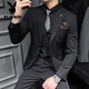 Playboy (PLAYBOY) men's high-end suit Korean version plus size groom wedding dress slim professional formal suit casual jacket dark gray four-piece suit (suit + trousers + vest + shirt) 2XL 135-145 Jin Jin is equal to 0.5 kg