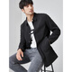 Su Lai Hangzhou Italian-French men's windbreaker high-end lapel mid-length men's 2025 spring simple loose thin coat black M