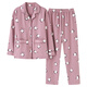 Yalu 2025 short old man long sleeve suit spring and autumn women's trousers pajamas middle-aged and elderly mothers home clothes 2687 2XL (140-160Jin[Jin equals 0.5 kg])