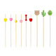 Carole disposable fruit skewers bamboo skewers flower skewers fruit forks creative art toothpicks cocktail skewers burger skewers commercial fruit inserts yellow pineapple 12cm (100 pieces)