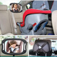 Qixun Car Baby Rearview Mirror Baby Auxiliary Observation Mirror Child Safety Seat Reverse Mirror Universal LED Light Remote Control Black (360 Degree Rotation)