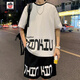 Aemape Casual Sports-Anzug Herren Sommer Neues lose Eisseide Kurzärärmelte T-Shirt-Herrenshorts gepaart mit gutaussehendem Set FKS653 Weißer Anzug M ca.